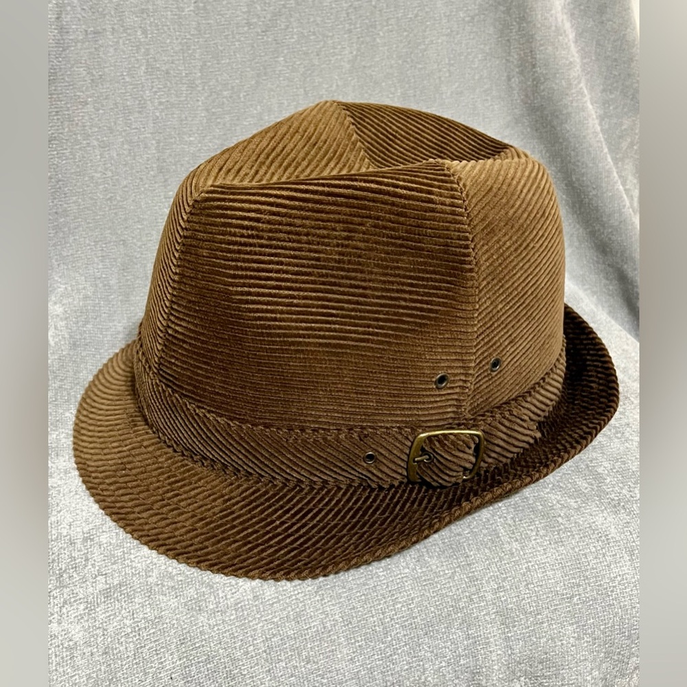 Brown Corduroy‎ Fedora Hat Vintage Size 59